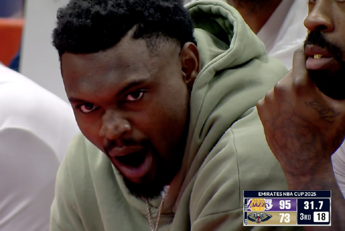 졸린 것 같아! 펠리컨스 빅게임 득점과 러닝 포지션, 벤치에서 하품한 자이언