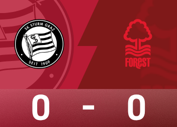 유로파리그 경기 리포트: 화이트가 결승골을 놓쳤고, 도밍게스가 골대를 맞았고, 포레스트 0-0 그라츠 스톰